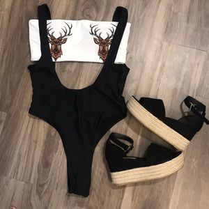 Bandeau one piece swimsuit